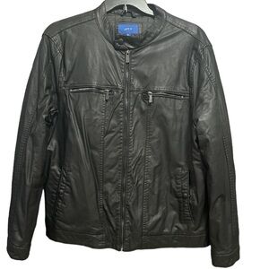 Apt 9 vegan leather black jacket sz XL
